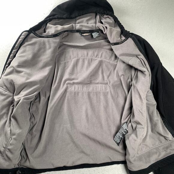Harley Davidson Jacket Mens XL Fleece Hooded HD Motorcycles Eagle Logo Zip Coat - Picture 7 of 16